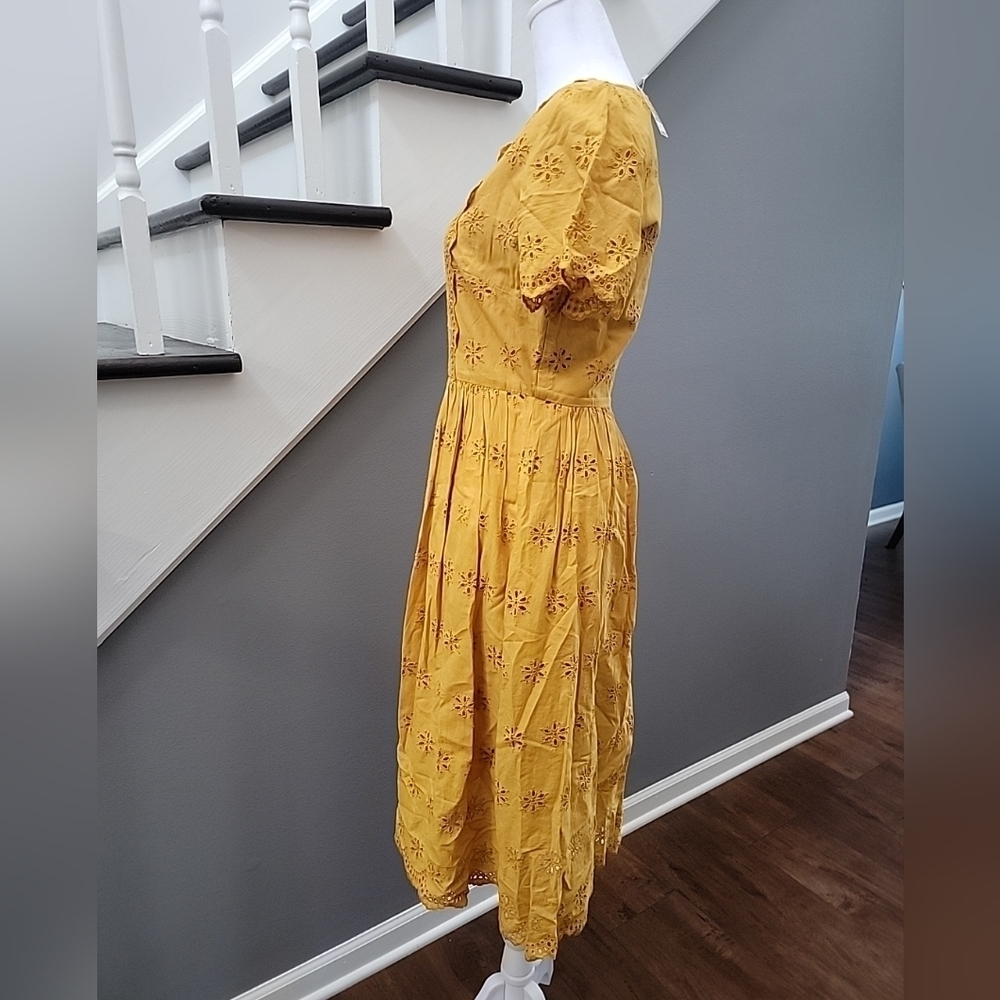 Madewell Yellow Midi Dress View 4